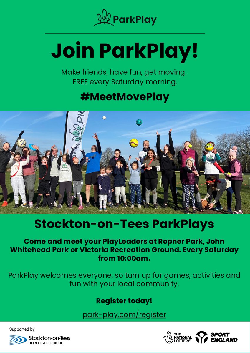 Why not get some fresh air and fun every Saturday morning at 10am with Park Play.
