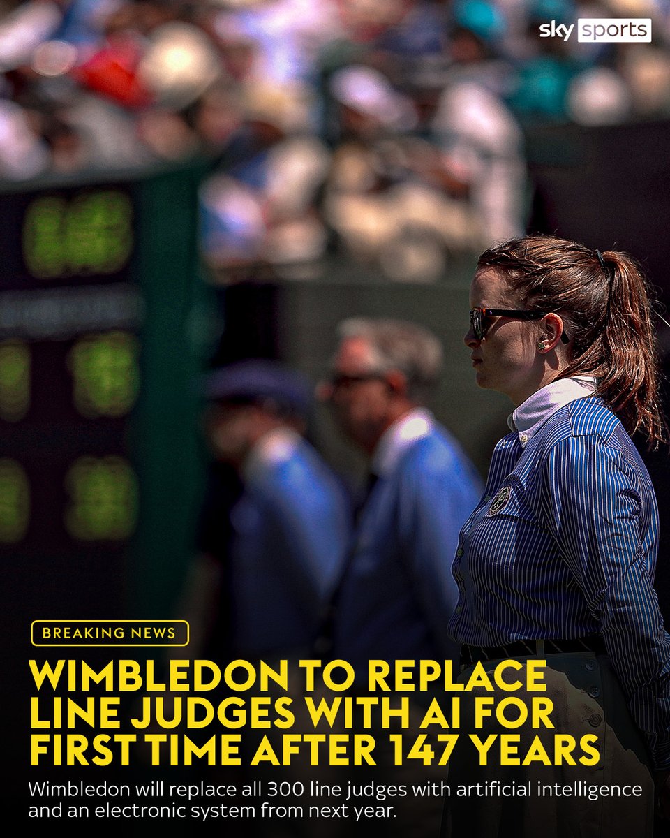 SkySportsTennis's tweet photo. Line judges will no longer be present at SW19 🚨👇 https://t.co/uqbyKYrGgm