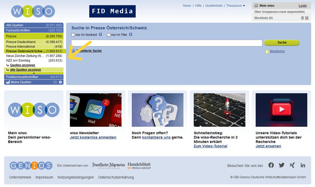 FID Media (@adlrlink) on Twitter photo Neu für Nutzer:innen des FID Media: Die NZZ und die NZZ am Sonntag 📰
Ab sofort für alle Forschenden der KMW in der Datenbank des FID gratis zugänglich Neu für Nutzer:innen des FID Media: Die NZZ und die NZZ am Sonntag 📰
Ab sofort für alle Forschenden der KMW in der Datenbank des FID gratis zugänglich