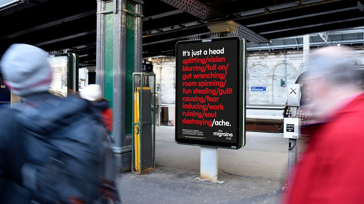 Have you seen our fantastic campaign posters at your train station? The posters challenge a phrase people living with migraine hear all too often; "it's just a headache", adding some of the many ways #MigraineHurts beyond head pain. If you spot a poster, tag us so we can share!
