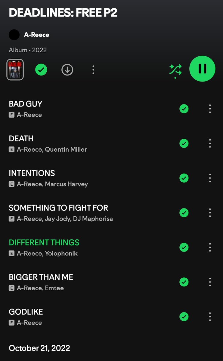 Boyzn_uWandile's tweet image. Only 3 songs haven't reached 1 million streams on this EP

DEATH
SOMETHING TO FIGHT FOR
DIFFERENT THINGS 

A-Reece really cooked on DEADLINES: FREE P2