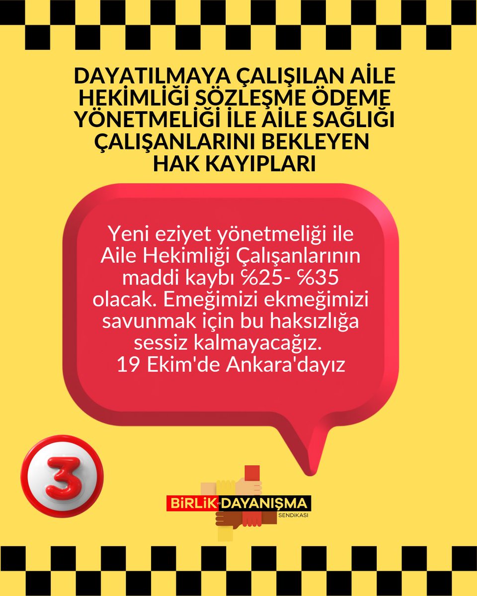 Hazırlanan yeni Aile Hekimliği Sözleşme Ödeme Yönetmeliği ile oluşacak hak kayıplarına karşı  yönetmelik iptal olana kadar mücadeleye devam edeceğiz.
