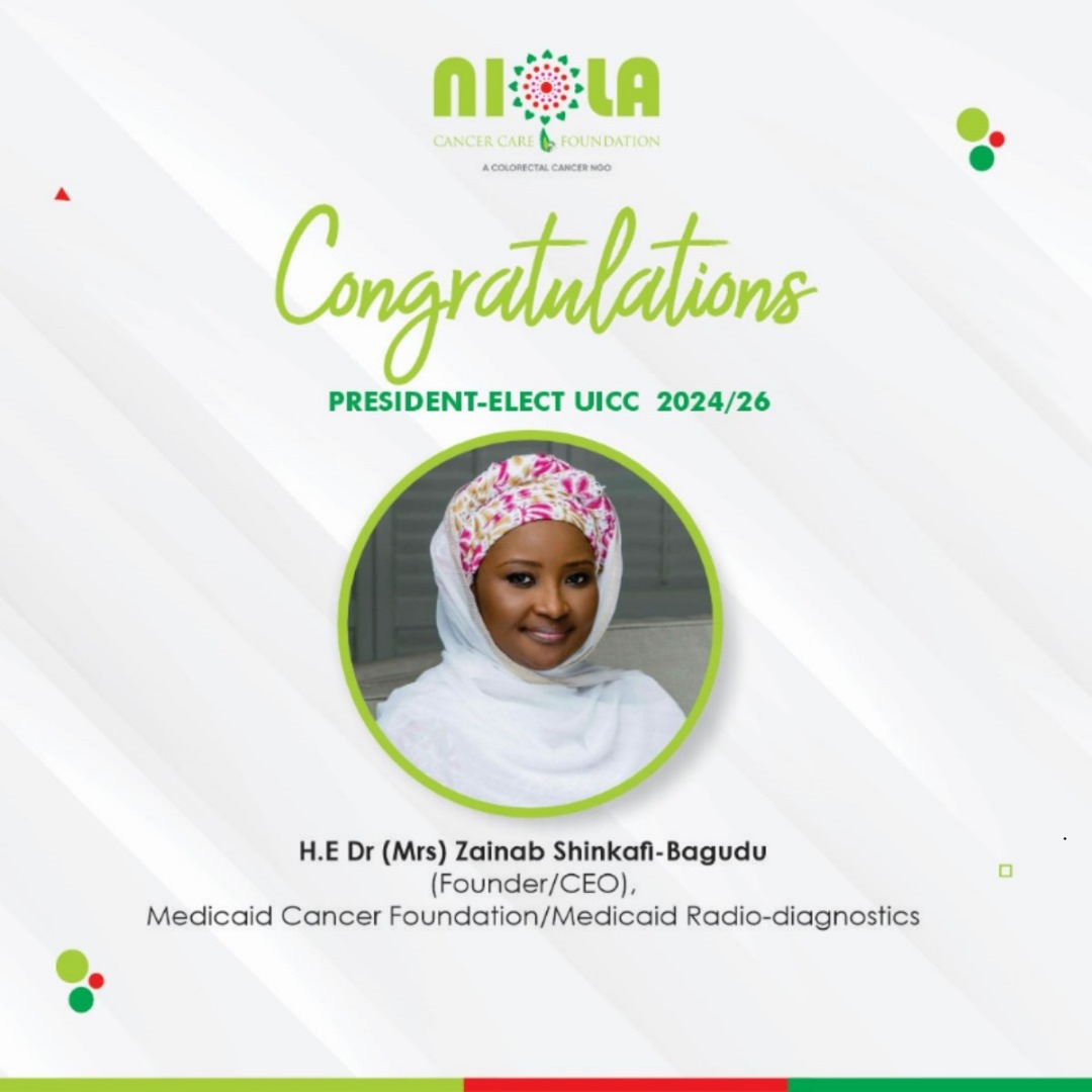 Niola Foundation (@niolafoundation) on Twitter photo On behalf of Management and staff of Niola Cancer Care foundation we congratulate H.E Zainab Shinkafi-Bagudu on your election as president-elect <a href="/uicc/">Union for International #CancerControl</a>
#cancerequity On behalf of Management and staff of Niola Cancer Care foundation we congratulate H.E Zainab Shinkafi-Bagudu on your election as president-elect <a href="/uicc/">Union for International #CancerControl</a>
#cancerequity