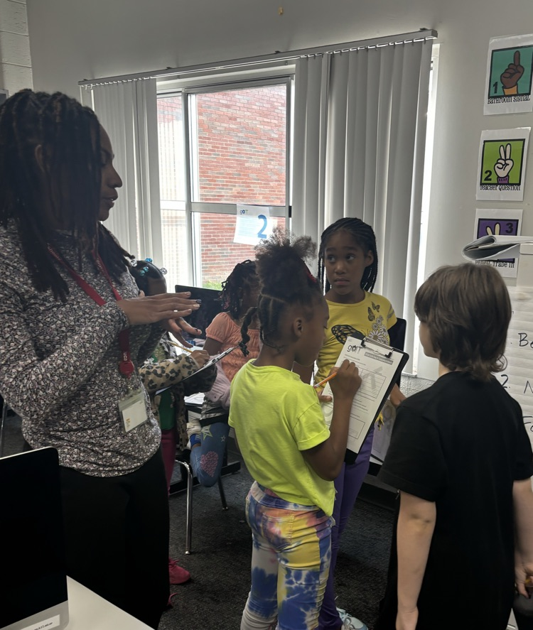 Ecorseschools's tweet photo. We want to send a BIG thank you to Mrs. Harrison for starting  our new STEM Club at Bunche!! This club is supported by the MCWT | Michigan Council of Women in Technology Foundation
https://t.co/rOJeWn5HYX 
The students in these photos are engaged in a gallery walk. https://t.co/xM7n3bSRQr