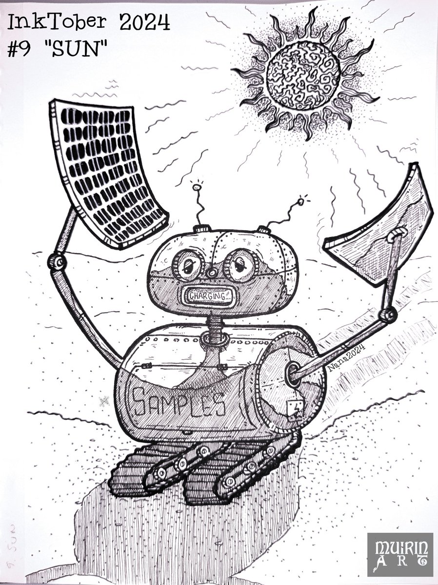 NanaHonkonen's tweet image. #Inktober2024 #9 &quot;SUN&quot;
#PigmaMicrons on #sketchbook

#sun #inktobersun #robots #muirinartinktober2024 #muirinartrobots #drawingchallenge #drawing #art #illustrations #inktober #finland #suomitaide #suomi #taide @jakeparker #inktoberfinland @inktober @inktoberfinland @drawmearobot