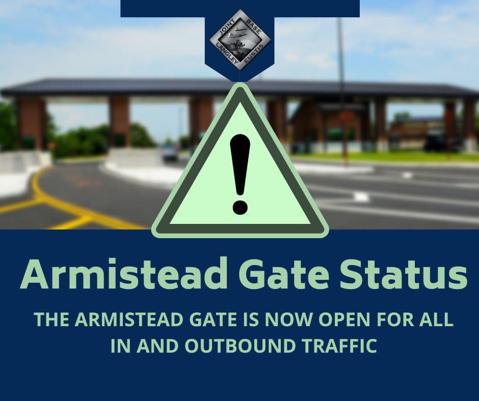 JBLEnews's tweet photo. The Armistead Gate is now open to all in and outbound traffic. https://t.co/EKWDIVjYbv