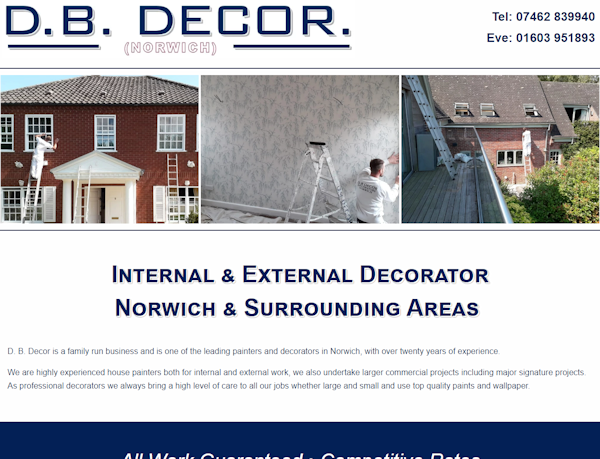 OMD Websites launches #responsive #website for #Norwich #Norfolk business DB Decor: A family run business and is one of the leading painters and decorators in Norwich, with over twenty years of experience dbdecornorwich.co.uk