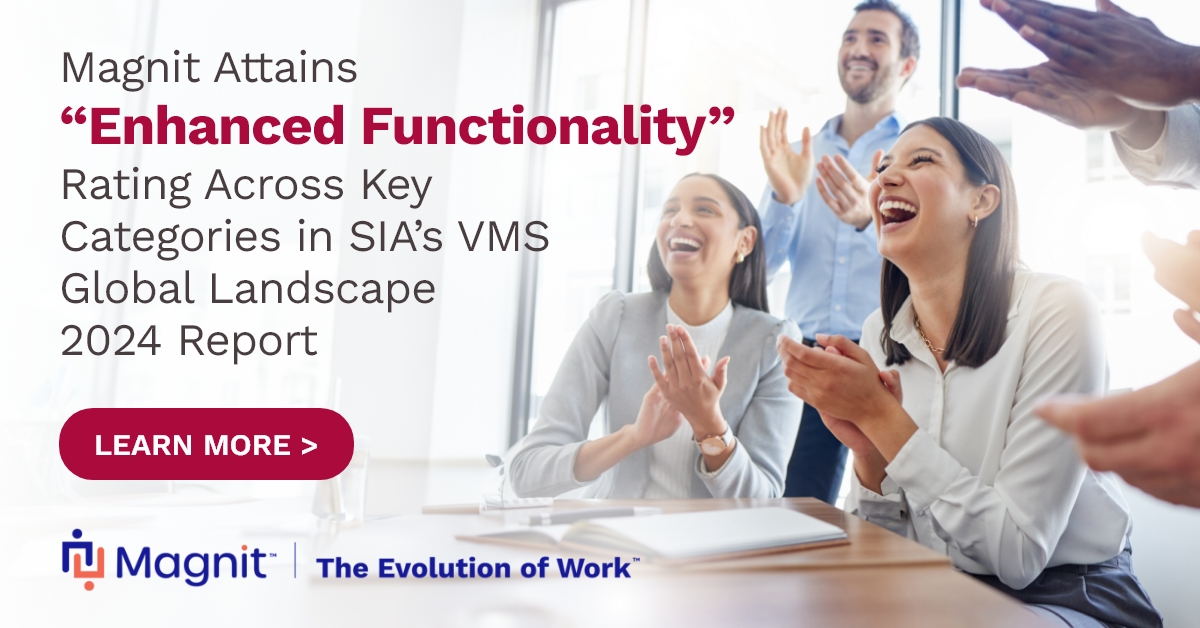 Exciting news! Magnit has once again been recognized for its industry-leading innovation and functionality! In <a href="/SIAnalysts/">SIA Global</a> 2024 reports, Magnit earned top ratings for “Enhanced Functionality” &amp; “Superior” capabilities across categories for our VMS &amp; MSP: magnitglobal.com/us/en/company/…