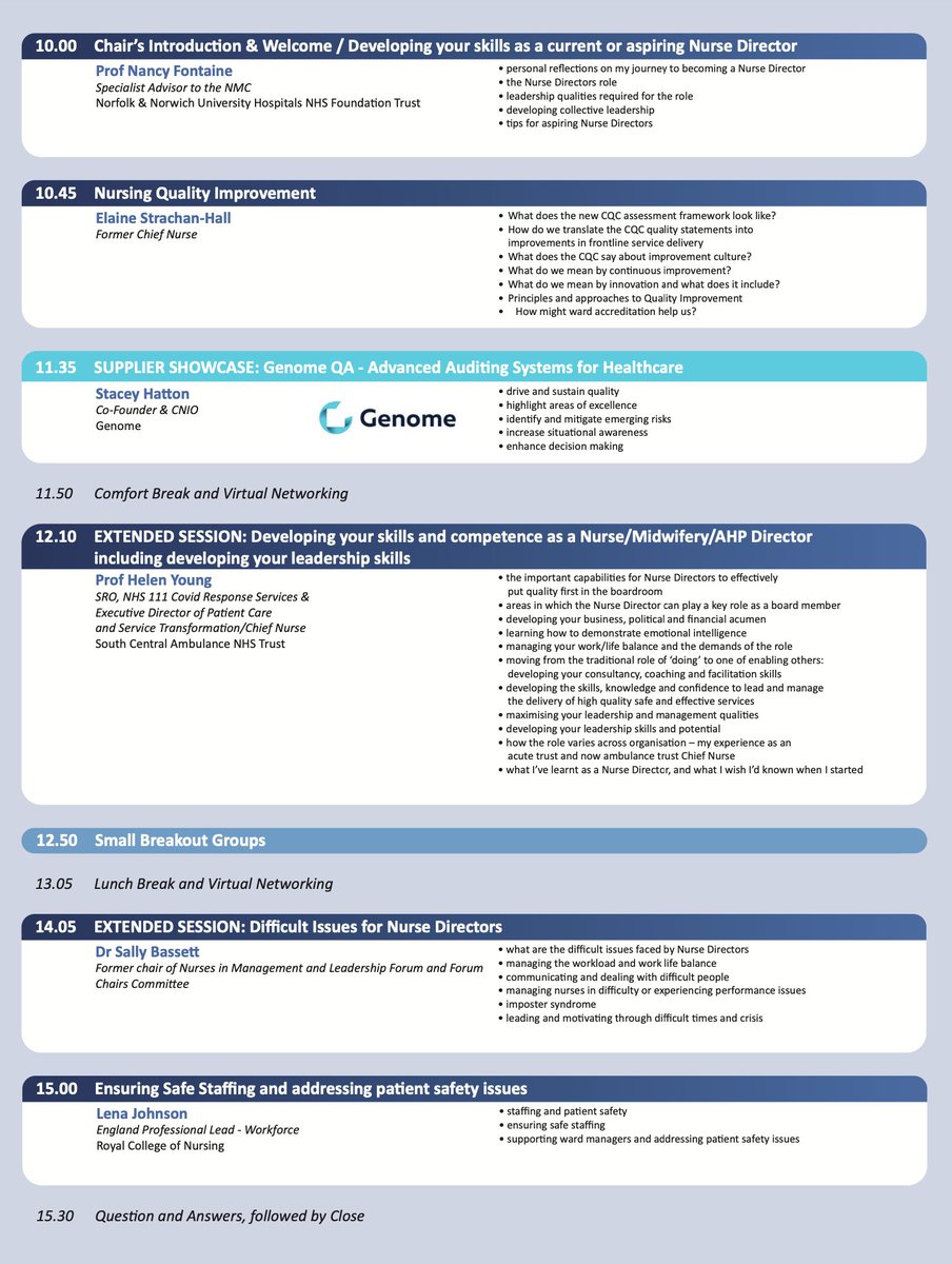 Genome (@genome_digital) on Twitter photo Thank you 🤝<a href="/HCUK_Clare/">HCUK Clare 💙</a>, for having us speak at the #NurseDirector conference today. It is great to see 📷you all. Great speakers and a fantastic chair, prof. <a href="/DrNancyFontaine/">Prof Nancy Fontaine</a>, as always at <a href="/HCUK_Exhibs/">HCUK Exhibitions & Sponsorship Team</a>
♦️prof. Nancy Fontaine
Specialist Advisor to the <a href="/nmcnews/">Nursing and Midwifery Council</a> & Professor of Thank you 🤝<a href="/HCUK_Clare/">HCUK Clare 💙</a>, for having us speak at the #NurseDirector conference today. It is great to see 📷you all. Great speakers and a fantastic chair, prof. <a href="/DrNancyFontaine/">Prof Nancy Fontaine</a>, as always at <a href="/HCUK_Exhibs/">HCUK Exhibitions & Sponsorship Team</a>
♦️prof. Nancy Fontaine
Specialist Advisor to the <a href="/nmcnews/">Nursing and Midwifery Council</a> & Professor of