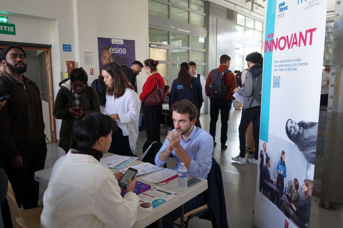esiea_school's tweet image. Retour sur le Forum Stages : nos étudiants de 5A ont rencontré 34 entreprises partenaires pour échanger CV et conseils. Merci à toutes les entreprises présentes et aux experts pour leur soutien ! 🙌 Bonne chance à nos futurs ingénieurs dans cette belle aventure professionnelle.