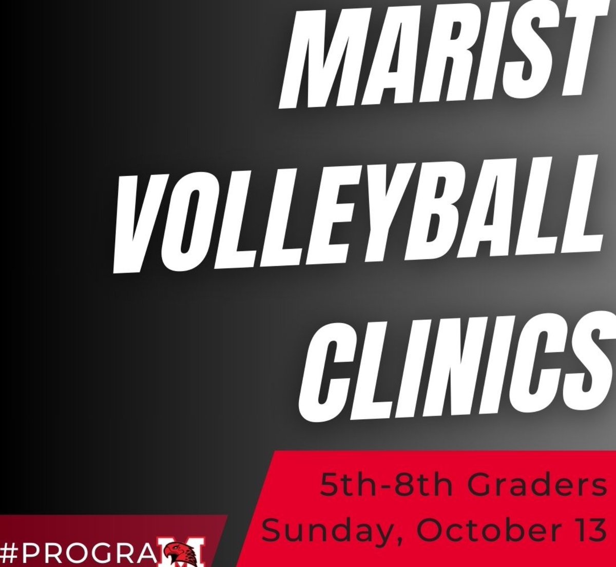 Future RedHawks! Marist will be hosting Fall Volleyball clinics for 5-8th grade boys and girls this Sunday, October 13! Click here for more information and to register: hubs.la/Q02SLrRN0