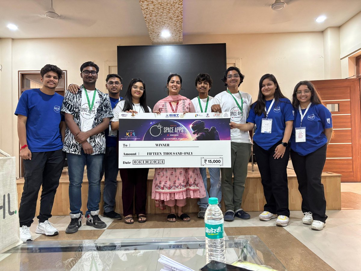 sarthakstranger's tweet photo. Reaching for the Stars β¨ π,we won the NASA International Space Apps Challenge at our local event! π, we earned a βΉ15,000 prize! with my amazing teammates
#NASA #SpaceAppsChallenge #Innovation #HackathonChampion
@NASASpaceAppsPE
@kts_kiet https://t.co/btx5lmM95V