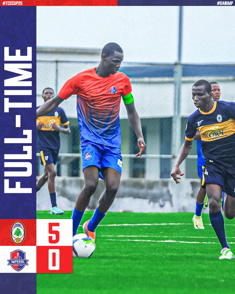 ImperialFClub's tweet photo. FT’| Fulltime 🏁

A tough outing in the TCC cup. We’ll return stronger 💪🏾. 

Dannaz FC 🌲|5-0|Imperial Academy🔴

#DANIMP #Bethebest #TCCCup25 https://t.co/J1cSqW4l9m