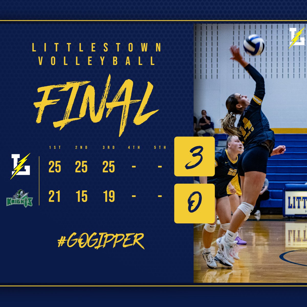 Congratulations to Varsity Volleyball. They swept Fairfield in 3 sets! Way to go Bolts!