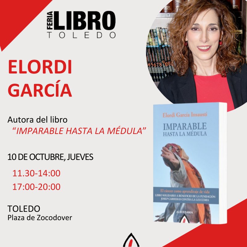 Mañana, jueves, me estreno en la Feria del Libro de Toledo con Imparable hasta la médula. Un libro solidario a favor de la investigación contra el cáncer <a href="/fcarreras/">fcarreras</a> #libro #firmas #donamedula #donavida #masinvestigacion #resiliencia #esperanza