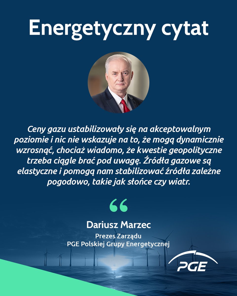 Podczas <a href="/Energy_Days/">Energy Days</a> 2024 <a href="/D__Marzec/">Dariusz Marzec</a>, prezes PGE Polskiej Grupy Energetycznej, zaakcentował znaczenie w polskim systemie energetycznym gazu, który ma stabilizować źródła zależne od pogody. 💨 🌞

#energetycznycytat #energydays2024
