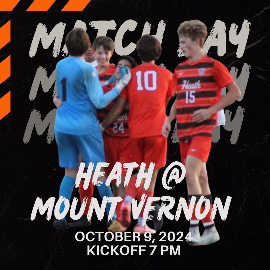 Heath travels to Mount Vernon for their last regular season game! Kickoff at 7! Go Dogs!🧡⚽️🐾