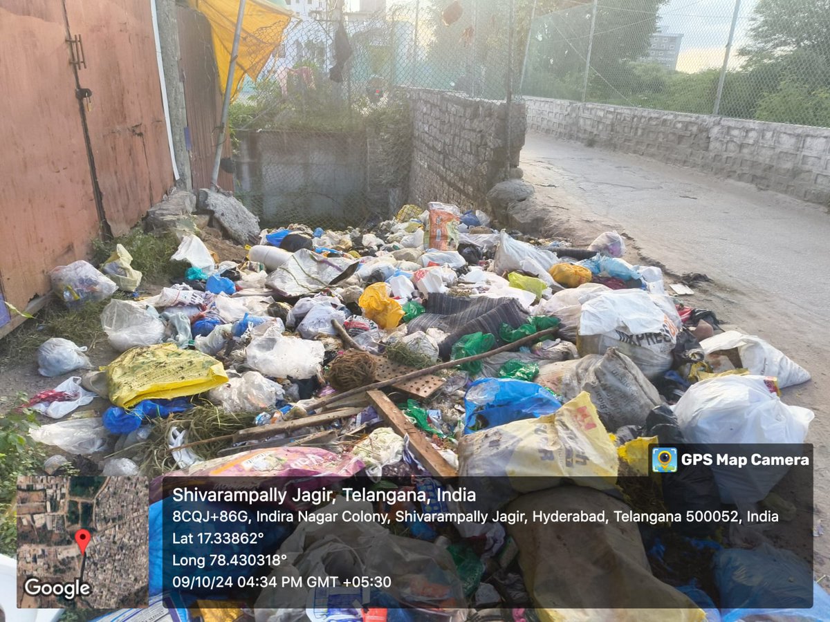 Galib7794's tweet photo. @GHMCOnline 
The garbage in our area hasn't been lifted for several days. It’s piling up and causing hygiene issues. Please address this urgently! [Attach image with address mentioned]"
Please find Mobile: 7794847736 for any information.
@CommissionrGHMC 
@DCRajendraNaga1 https://t.co/hROrvq5ROj