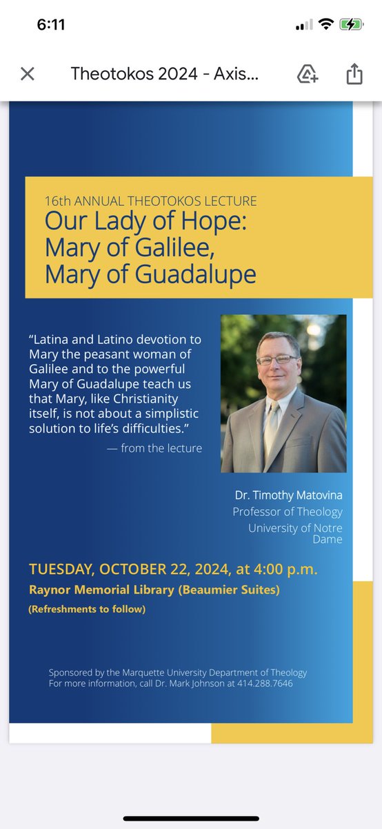 Upcoming Theotokos Lecture! <a href="/MUArts_Sciences/">MUArtsandSciences</a> <a href="/MUAlphaSigmaNu/">Alpha Sigma Nu - MU</a>