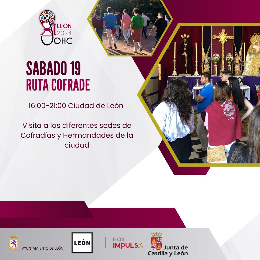 ACTOS JOHC

RUTA COFRADE entre las 16:00 y las 21:00 en la Ciudad de León

Visita a las diferentes sedes de Cofradías y Hermandades de la ciudad

#tomadtodosdeel #johcleon #jovenespapones #encuentrojohc #juventudcofrade #leonesp #semanasanta #encuentrocofrade