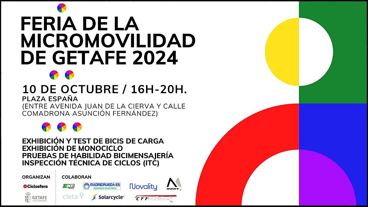 Mañana en #Getafe celebramos la primera feria de la micromovilidad. Una oportunidad para conocer diferentes alternativas, más sostenibles, al vehículo privado tradicional.