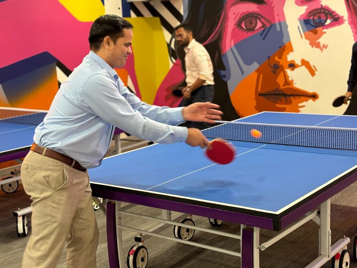iamneerajkanwar's tweet photo. We’ve inaugurated ‘The Purple Door,’ a new recreation centre at our Head Office in Gurugram, India! With amenities like a Bowling Alley, Golf Simulator, and Gaming Arcade, it’s designed to boost creativity, productivity, and well-being for our Apollo Family. https://t.co/NDNoUQe8Gv