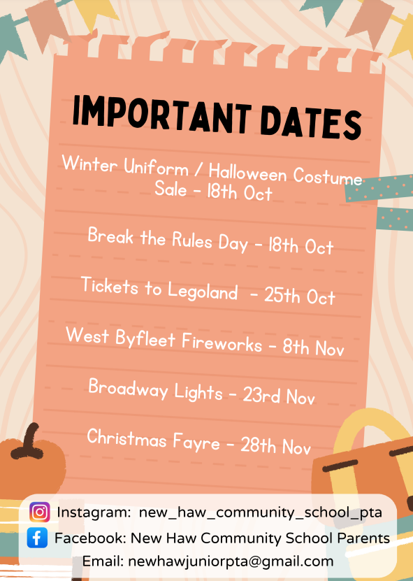 Important dates for your diary!