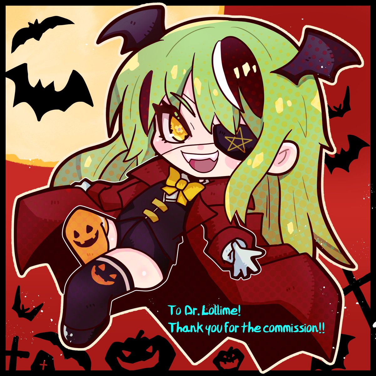 suzuhara9672's tweet photo. Skeb delivered✨
I received a request from Dr. Lollime (@/DrLollime)!
This time it was a request for a vampire costume 🎃
I'm really looking forward to Halloween🍭🍬

Thank you for your commission!

#LimeArt #Skeb #commission https://t.co/CtYzIEz7z5