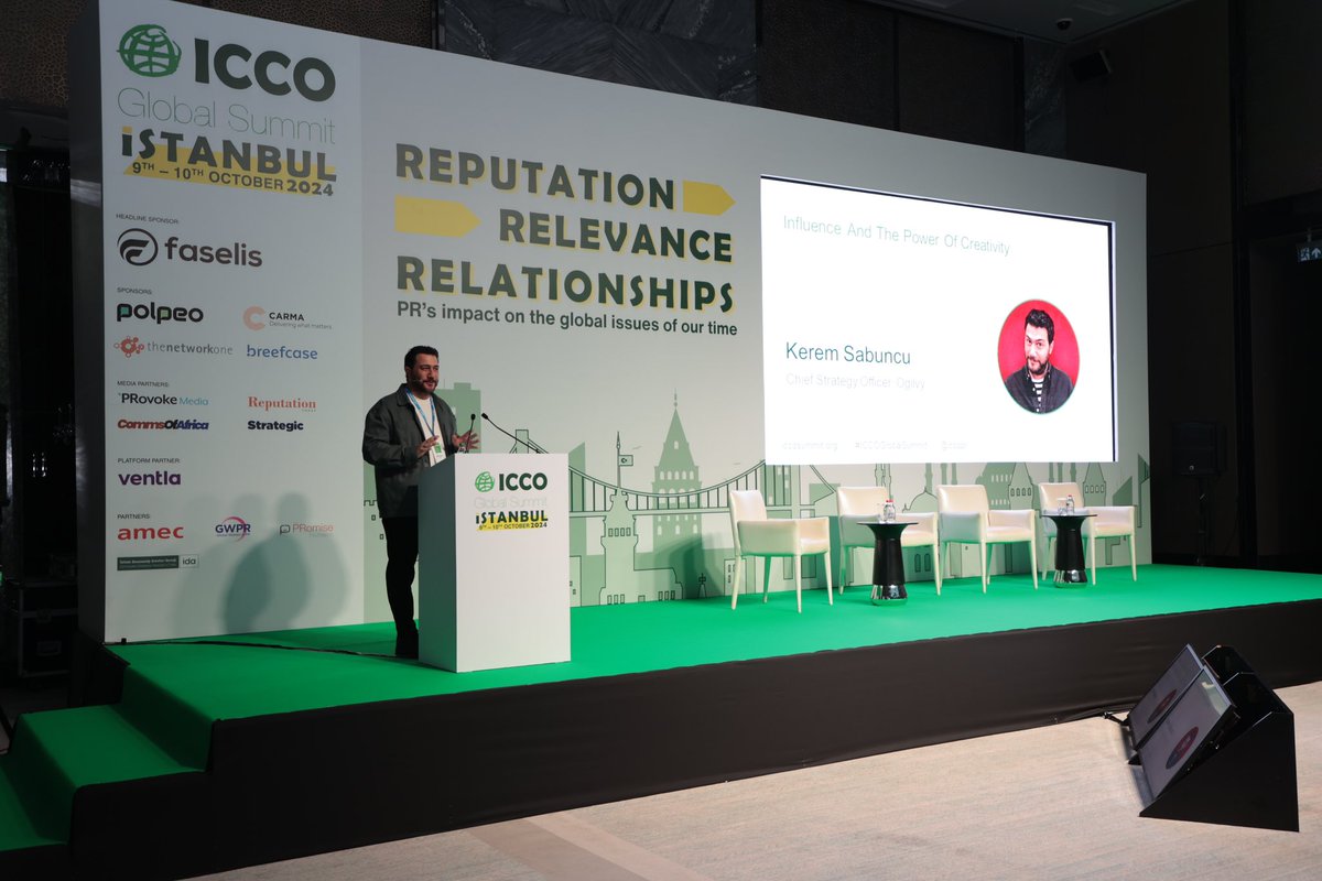 🔑📊 “Influence and the Power of Creativity” with Kerem Sabuncu, Chief Strategy Officer <a href="/Ogilvy/">Ogilvy</a>, explores how creativity drives engagement. He shares insights on leveraging innovative strategies for enhancing brand influence at the #ICCOGlobalSummit.