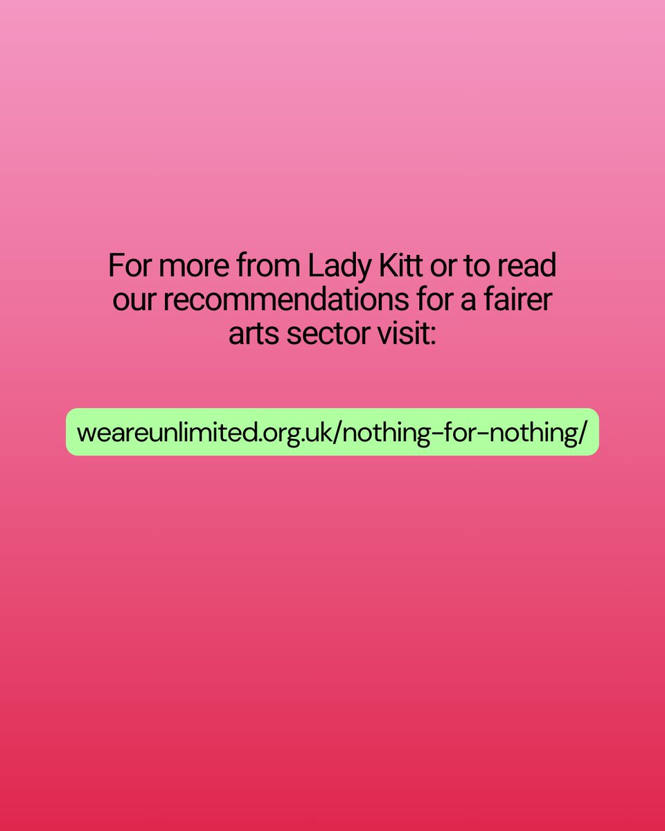 🙄 Disabled artists are tired of excuses.

We're calling in arts and cultural organisations. How will we be accessible if we treat disabled artists like this?

Learn more from Lady Kitt about how they respond to these conversations: bit.ly/3UHfXfy

#NothingForNothing