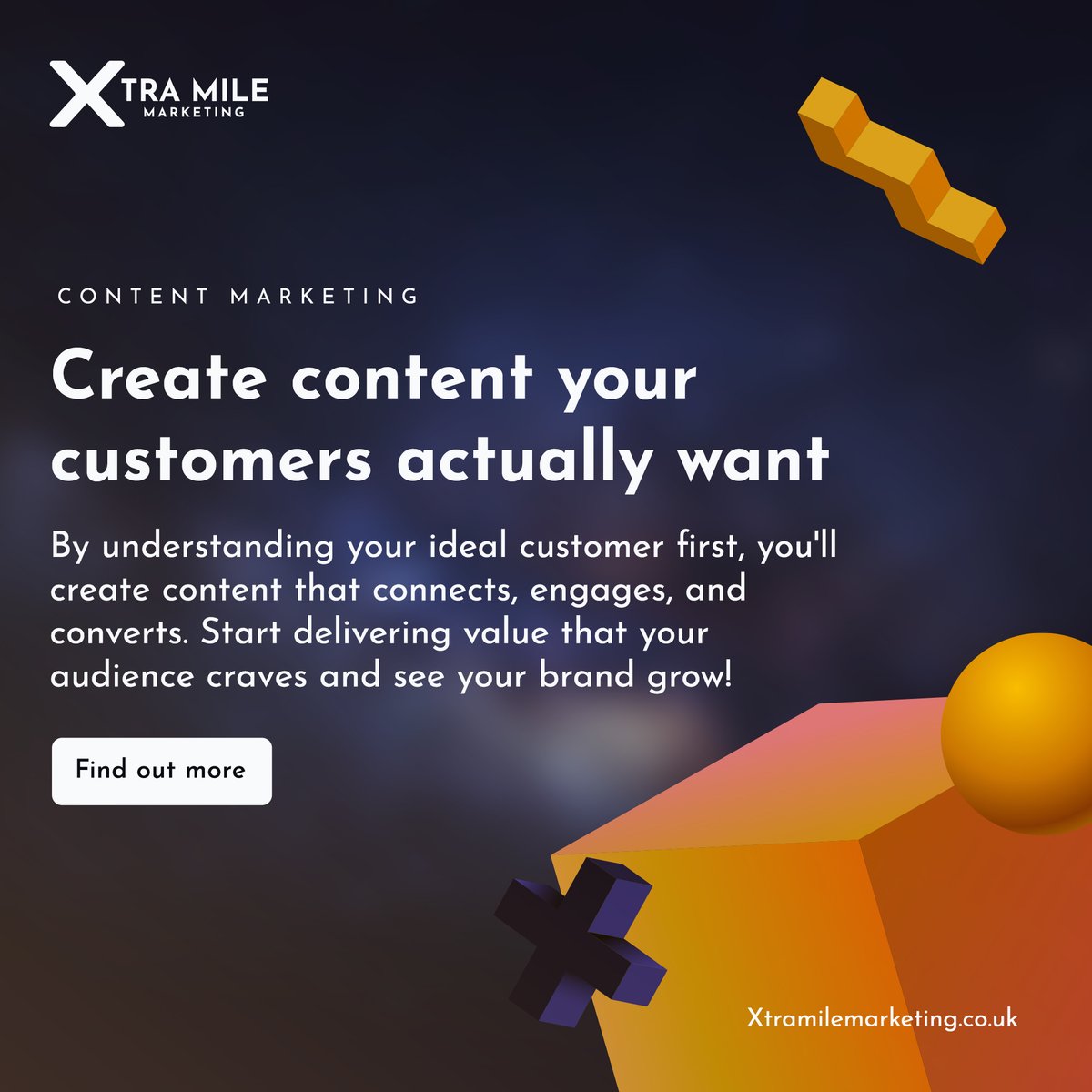 Content that connects = content that converts. 🎯

Start with your customer’s needs and create content that speaks to them. The result? More engagement, more conversions, more growth. 💥

👉 Learn more here: loom.ly/AanJzLs

#XtraMileMarketing #ContentMarketing