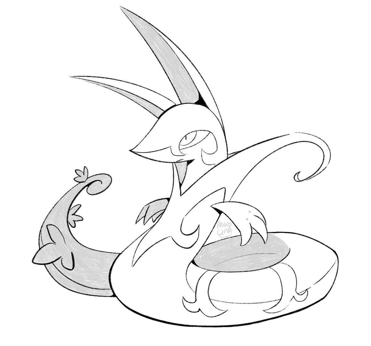 anerocing's tweet image. Serperior!! Her tiny leaf arms are so goofy no wonder her sprites and models have them behind her back