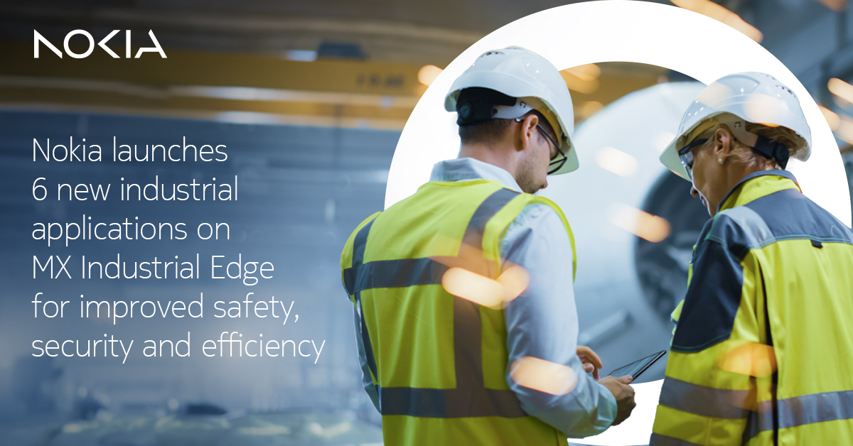 nokiaindustries's tweet photo. Nokia launches six new digital enablers on the MX Industrial Edge (#MXIE) that join a rich set of Nokia and ecosystem applications. 

Learn more:  https://t.co/oOG9OPod57

#Industry40 #ConnectedWorker https://t.co/YK5QOr5syo
