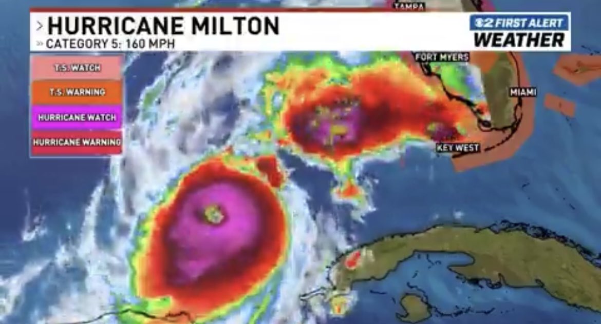LuLuvXIII's tweet photo. Did anyone else catch this creepy evil grin of Hurricane Milton? Imagine a side profile of a face, the nose pointing to the left 👈🏽 

#HurricaneMilton https://t.co/dzA9UFmMKx