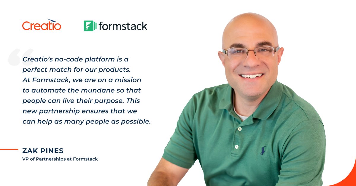Creatio_Global's tweet image. Exciting news! We’re partnering with Formstack, a leading low-code data capture and activation platform, to bring even more power to #Creatio users with Formstack's AI-powered forms and document generation.

Find out more about the partnership: creatio.com/company/news/2…
