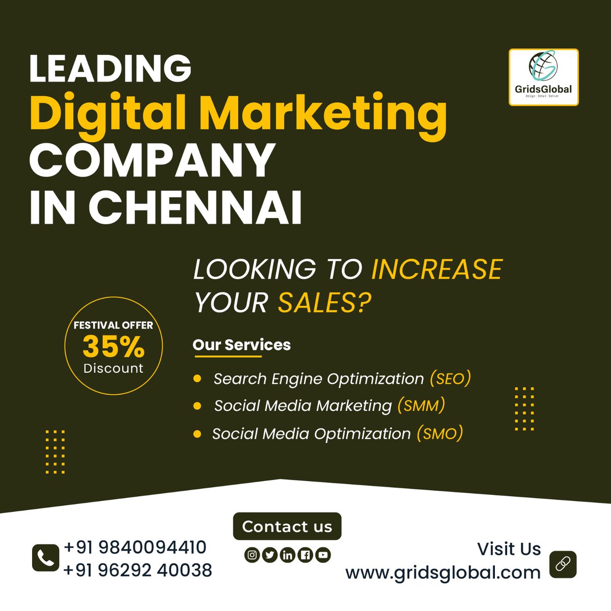 Gridsglobal's tweet photo. Leading Digital Marketing Company in Chennai !!!
Looking to increase your sales?

https://t.co/TEhhQV4SAF
#SocialMediaOptimizationServices #socialmediamarketing #socialmediaoptimization #onpageseoservices #offpageseoservices #gridsglobal #digitalmarketing #seoservices #seoagency https://t.co/2rKjBdgc75