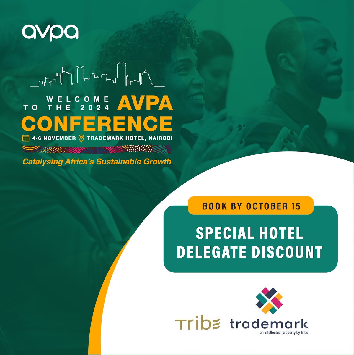 Special Discounted Hotel Rates for AVPA Delegates!
AVPA Conference delegates can enjoy discounted rates at Tribe &amp; Trademark Hotels, both located at the same location, when booking by Oct 15! Just mention you're an AVPA delegate for exclusive rates.
avpa.africa/conference/