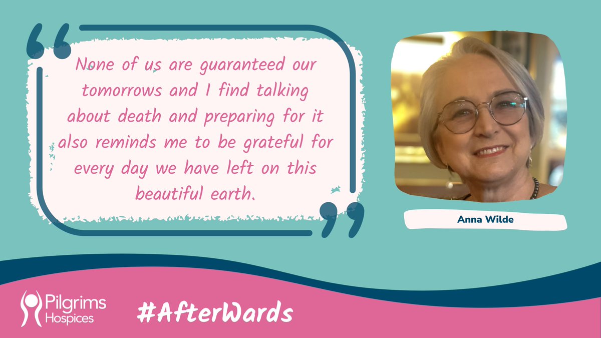 Pilgrims Hospices (@pilgrimshospice) on Twitter photo Anna Wilde (<a href="/Another_Shore/">Anna Wilde</a>), a PhD student based <a href="/unibirmingham/">Uni of Birmingham</a>, shares what it means to be death positive, and how talking about and preparing for death can enrich our lives, reminding us to be grateful for each day we have. Read more: ow.ly/BVPQ50TGF9g 💙 #AfterWards Anna Wilde (<a href="/Another_Shore/">Anna Wilde</a>), a PhD student based <a href="/unibirmingham/">Uni of Birmingham</a>, shares what it means to be death positive, and how talking about and preparing for death can enrich our lives, reminding us to be grateful for each day we have. Read more: ow.ly/BVPQ50TGF9g 💙 #AfterWards