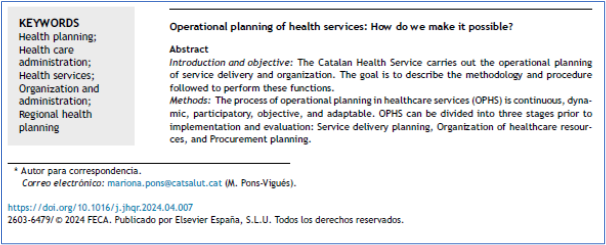 JHealthQualityR's tweet photo. 📰 Operational planning of health services: How do we make it possible?
✏️Quality Project by A Pozuelo Garcia et al@JHealthQualityR #RevistaSECA #JHQR
👉 https://t.co/z3YYp3FjGp
✅ #QualityHealthcare #HealthPlanning #HealthCareAdministration #HealthServices #RegionalHealthPlannig https://t.co/7lUa8QWYai