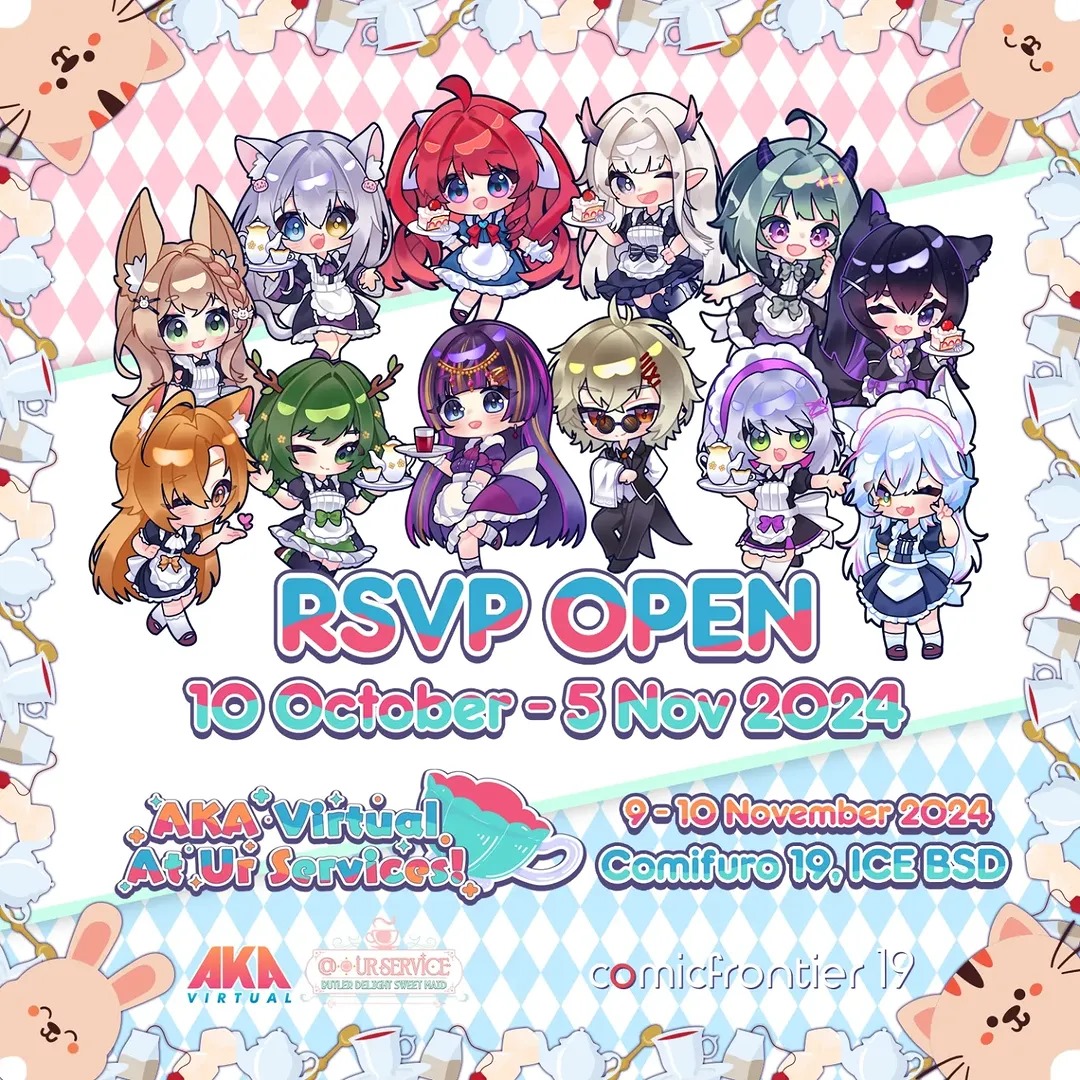 Gokigenyou! Sekai de ichiban kawaii meido, Caerula Aki desu~♡

<a href="/CaerulaAki/">Caerula Aki🌹💙【AKA Virtual】</a> sendiri bakal jadi maid di Comifuro 19 hari Minggu, 10 Nov 2024.

Don't forget to come and see her!

#AKAxCF19 #AKAAtUrServiceCF19