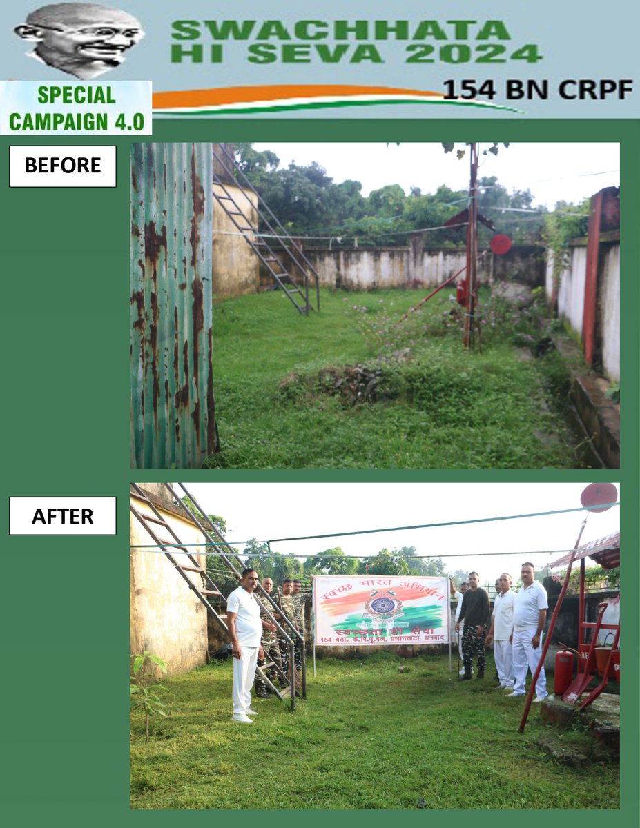 Special campaign 4.0, Cleanliness drive organised by 154 Bn CRPF #Specialcampaign4
<a href="/crpfindia/">🇮🇳CRPF🇮🇳</a>
<a href="/HMOIndia/">गृहमंत्री कार्यालय, HMO India</a>
<a href="/PIBHomeAffairs/">PIB - Ministry of Home Affairs</a>
<a href="/PMOIndia/">PMO India</a>
<a href="/DARPG_GoI/">DARPG 🇮🇳</a>