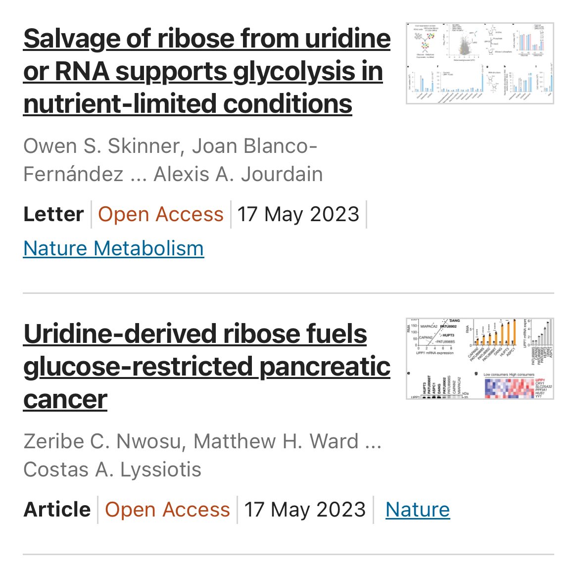 For those of you working on metabolism (in cancer, or otherwise), this is an excellent resource for important discoveries in the past ~year. 

Honored to see our work on #uridine metabolism featured 😊🙏🏼 <a href="/zeribechike/">Zeribe Nwosu</a>, <a href="/Sajjakulnukit/">Peter Sajjakulnukit</a>, <a href="/LabSadanandam/">Anguraj Sadanandam</a>