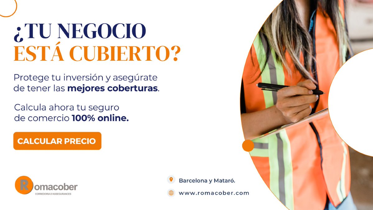 romacober's tweet photo. Octubre es el mes perfecto para revisar las coberturas de tu seguro de comercio. 💼

Protege tu inversión y asegúrate de tener las mejores coberturas ante robos, daños y más. ¡No te arriesgues!

🔗 Calcula tu seguro de comercio 100% online. https://t.co/qGXn1KAuTK https://t.co/gPhaVnEVoO