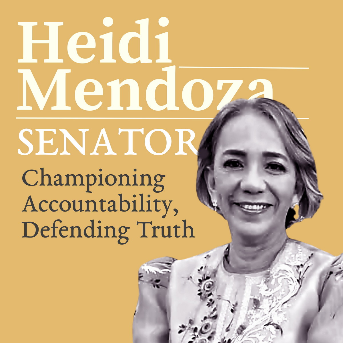 Heidi Mendoza is a Filipino accountant and former commissioner of the Commission on Audit (COA), known for her work in uncovering corruption within the Philippine military. This kind of qualification is what we need in our trapo, unqualified infested Senate.