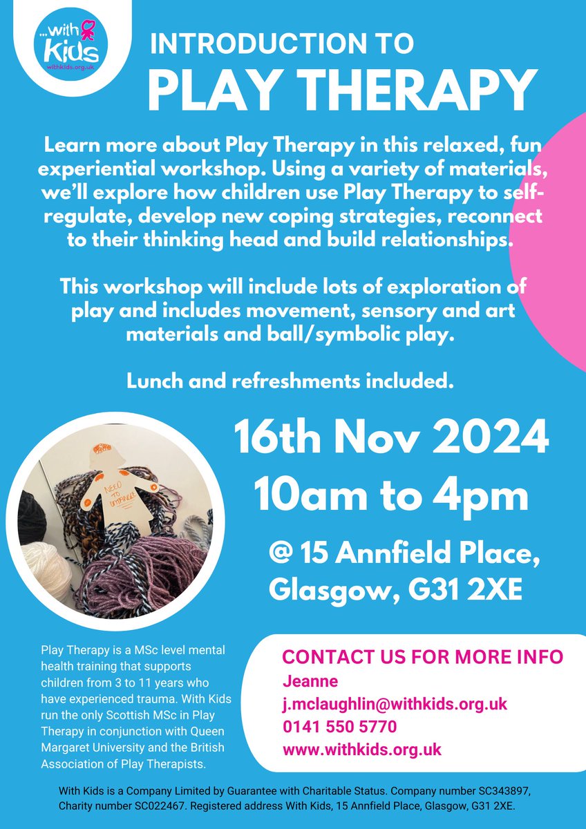 What does a Play Therapist do? To find out more join us on Saturday 16th Nov 10am book through Eventbrite.