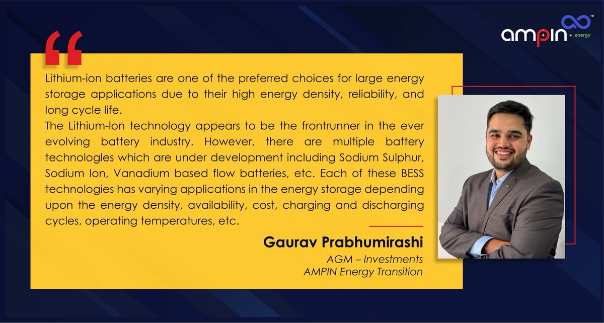 AmpEnergyIndia's tweet image. Read Gaurav Prabhumirashi’s, AGM- Investments, AMPIN Energy Transition article on the topic "Solving Solar's Intermittency- Energy storage powering the clean energy revolution" in this exclusive coverage by SolarQuarter South Asia.

#article #solarquarter #solar #AMPIN #coverage