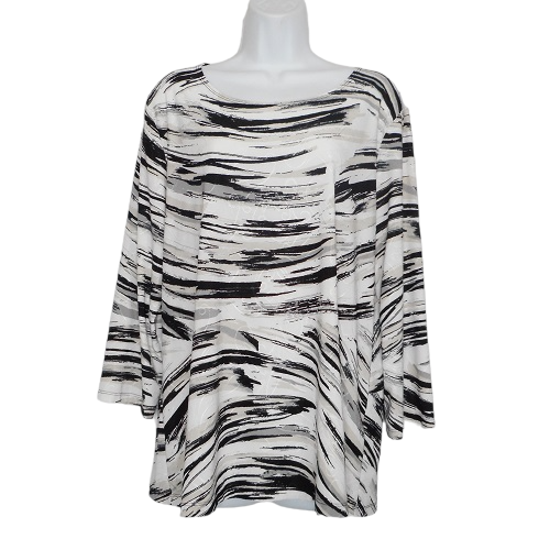 bevsshop's tweet image. Check out this listing with $5.95 shipping in our #Poshmark closet: JM Collection Top XL White Black &amp;amp; Gray 3/4 Sleeve Crew Neck Polyester Geometric Textured Jacquard Stretch Neutral. #jmcollection #womenstop #neutral #career posh.mk/bBWOoR3lyNb #shopmycloset @poshmarkapp