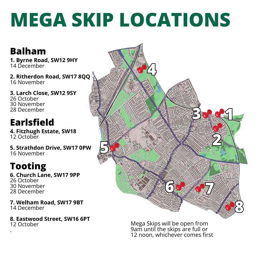 This weekend, mega skips will be opening across the area, offering an opportunity to get rid of your bulky items, free of charge.

Find your nearest skip below: