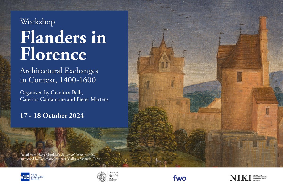 On October 17-18, VISU members Pieter Martens and Caterina Cardamone organize a #workshop at the NIKI in #Florence 
as part of their #researchproject funded by <a href="/FWOVlaanderen/">FWO</a> and directed by Pieter Martens and Gianluca Belli. 
More information: visu.research.vub.be/workshop-fland…