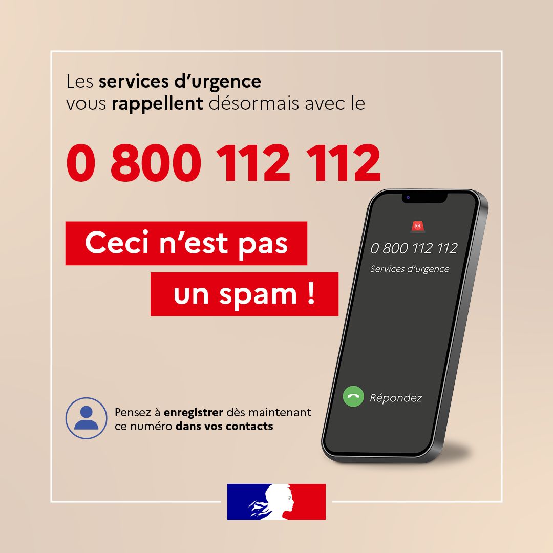☎️0800 112 112
Ce numéro n'est pas un spam ! Ce sont les secours qui vous rappellent.

📆 Depuis le 1er octobre, nouveau numéro unique sortant des services d’urgence dans le Loiret

<a href="/PoliceNat45/">Police Nationale 45</a> 
<a href="/Gendarmerie_045/">Gendarmerie du Loiret</a> 
<a href="/SDIS45/">Pompiers du Loiret</a> 

➡️Infos : urlr.me/y3Mtj